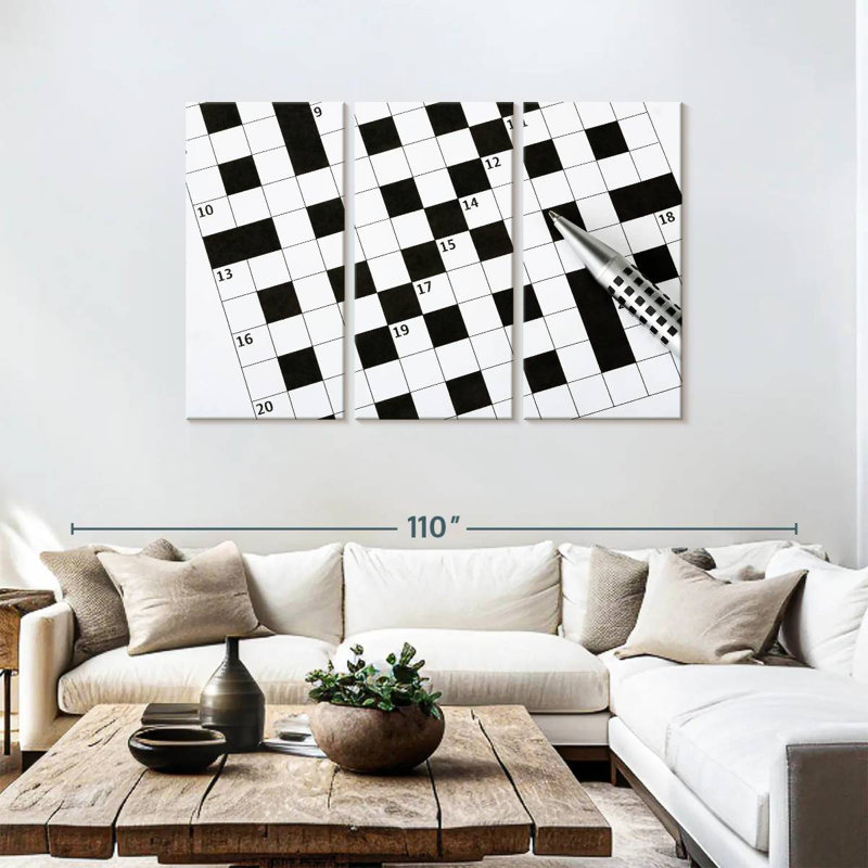 Blank Crossword Puzzle Photography, 48" H x 74" W