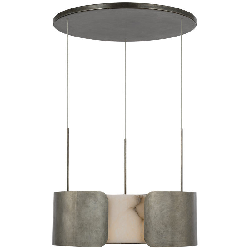 Anne-Marie Barton Armise 28" Drum Chandelier, Mottled Pewter