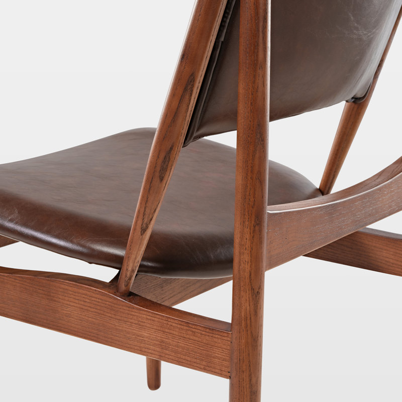 Ensemble de 2 chaises d'appoint luxueuses en bois massif brun
