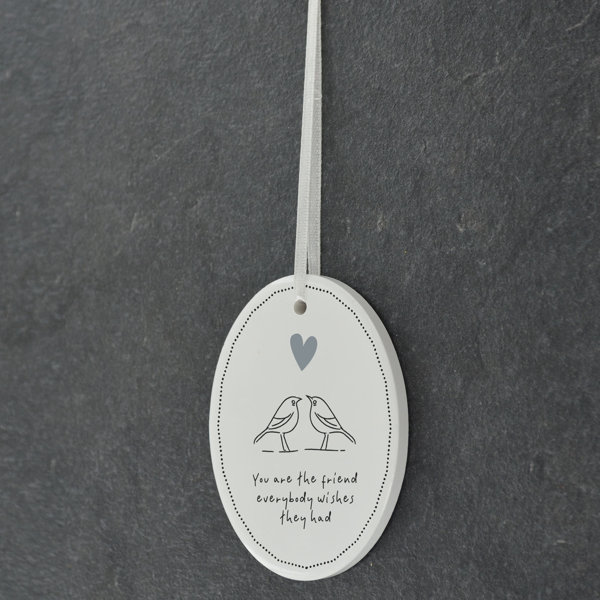 The Seasonal Aisle Robins Friend Wishes Oval Shaped Ceramic Ornament