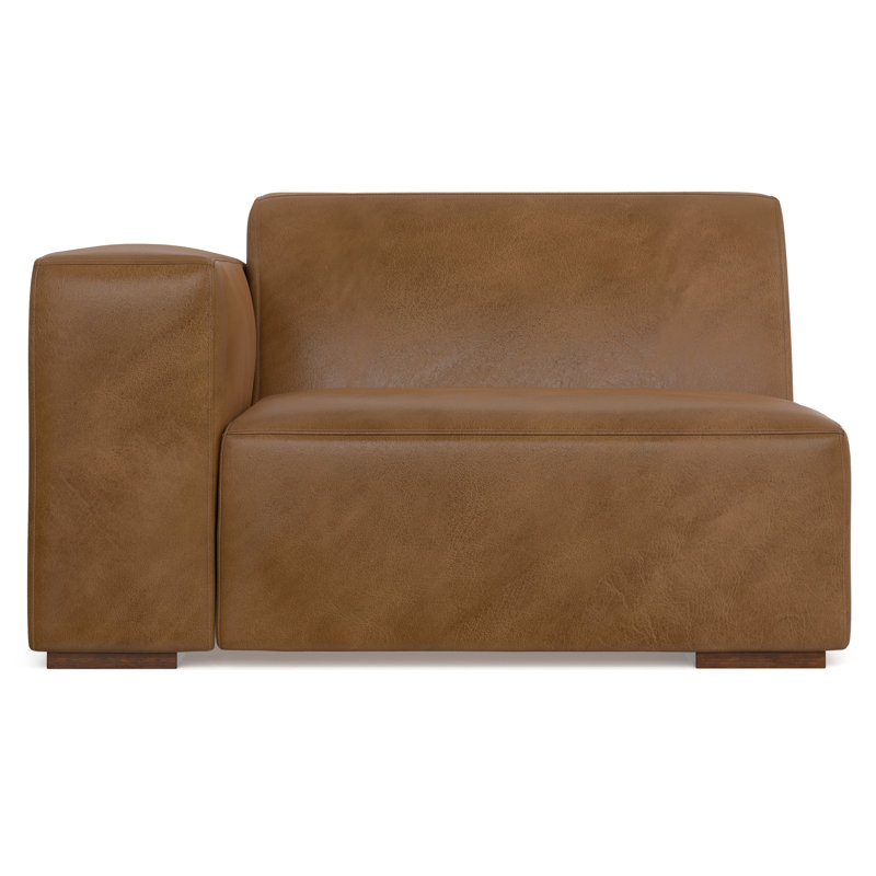 Fauteuil d'appoint Rex, Brun caramel, Orienté à gauche (vu de face)