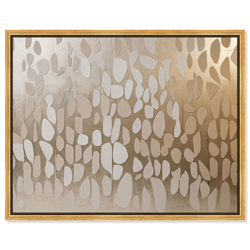 Toile scintillante Cascade , H 37 po x l 46 po, Cadre doré