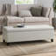Banc de rangement/repose-pieds rembourré moderne Denali | Conception minimaliste avec rangement dissimulé et charnières à fermeture en douceur-112924201