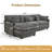 111.8" Modular Sectional Sofa, 3-Seat L Shaped Couch with Reversible Ottoman-1823738657