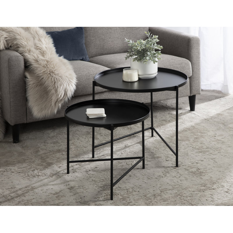 Ensemble de tables basses 2 pièces Jonquin, Noir, Noir