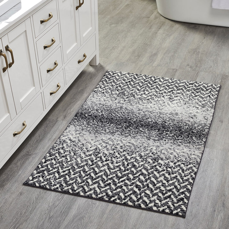 Anniya Non-Slip Bath Rug, Gray