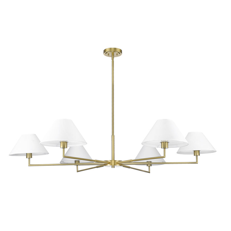 Lustre 6 lumières Ryckman en noir mat, Or