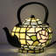 Petite petite lampe de table en verre coloré Tiffany