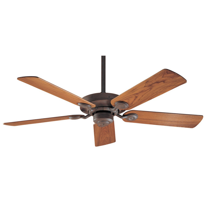 Anthany 132cm Ceiling Fan, Teak Wood, Weathered Brick