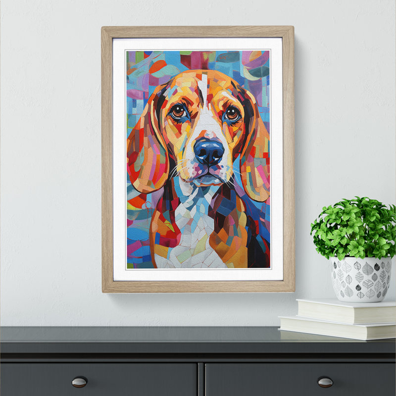 Single Picture Frame Print on Wood, 46cm H x 34cm W, Oak Framed