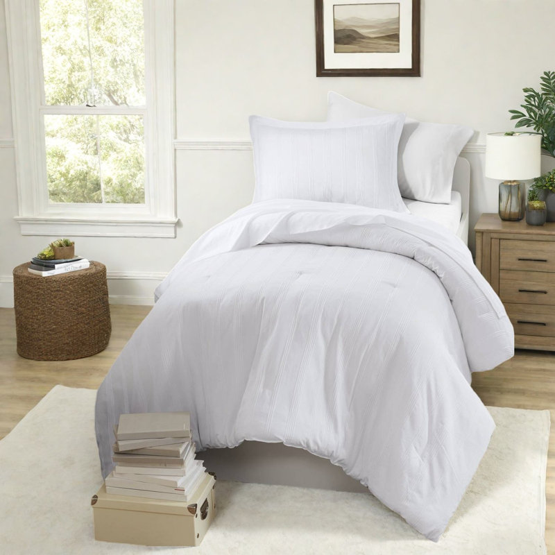 de lit simple / simple de style moderne à deux pièces TG, édredon en polyester doux avec draps pour dortoirs et petits espaces