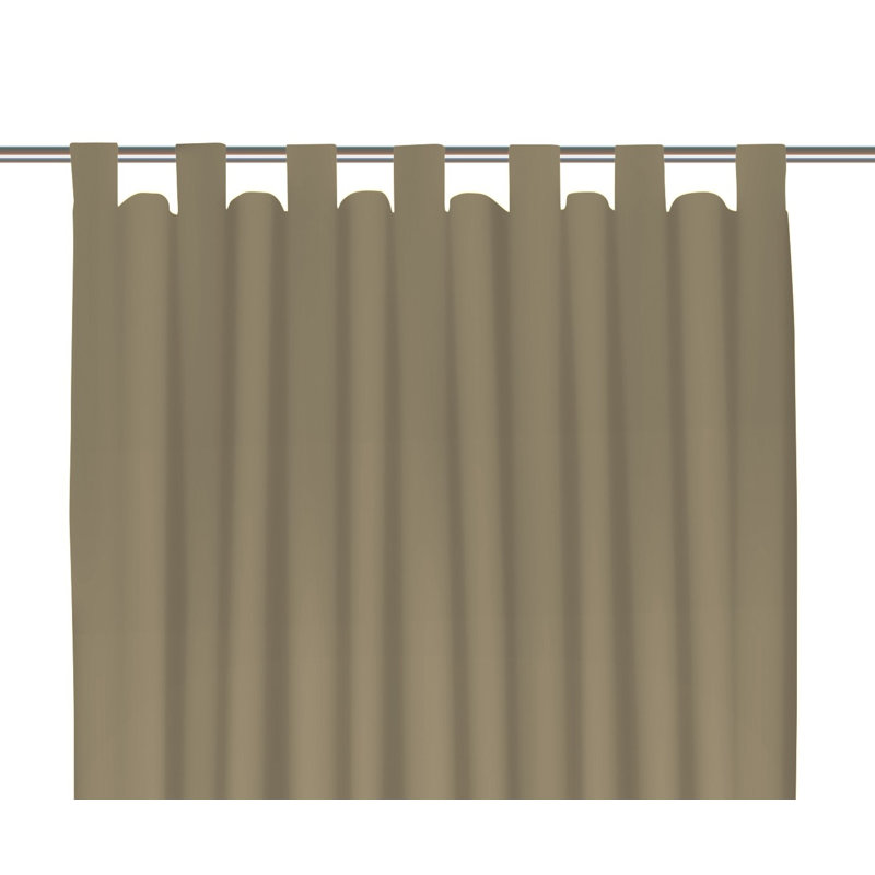 Polyester Blackout Tab Top Curtain Panel, 142cm Width x 375cm Drop, Taupe