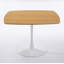Solid Oak Square Dining Table with Metal Legs-1175202275