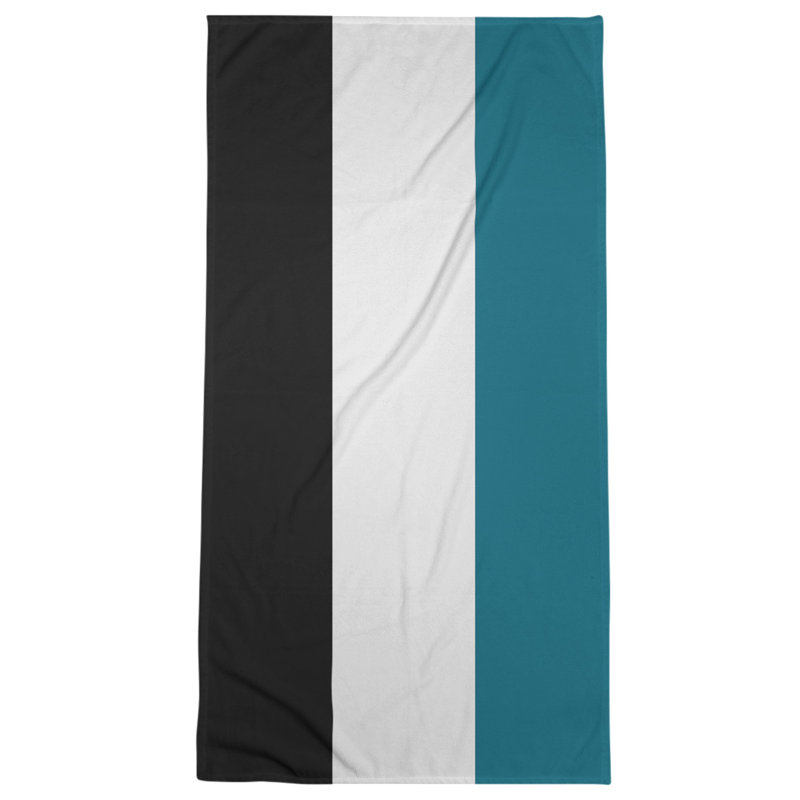 Bath Towel, Black/Sea Blue