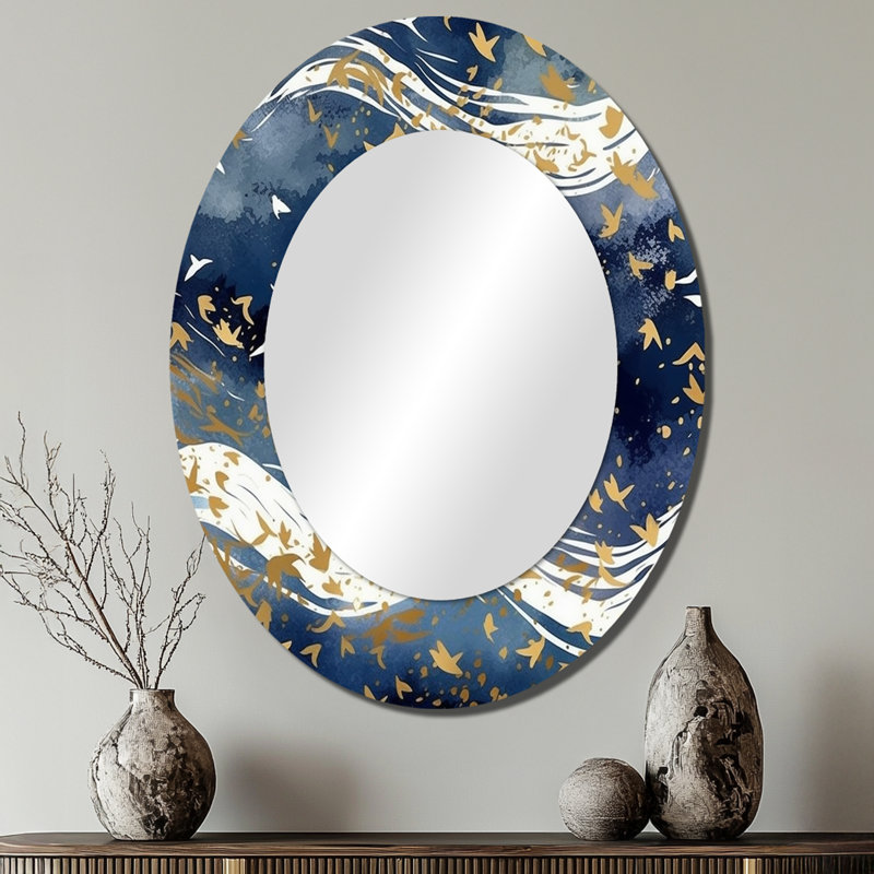 Kimbell - Miroir abstrait en métal, 40 po x 30 po