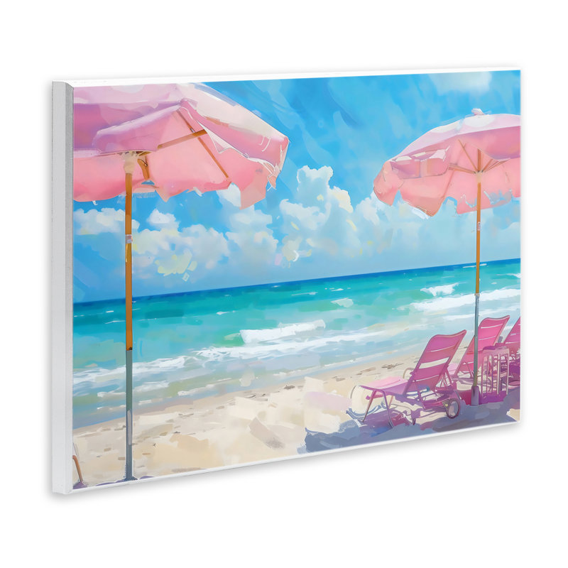 Plaque murale Paradise Beach Umbrellas, design par LSR Design Studio, H 10 po x l 15 po