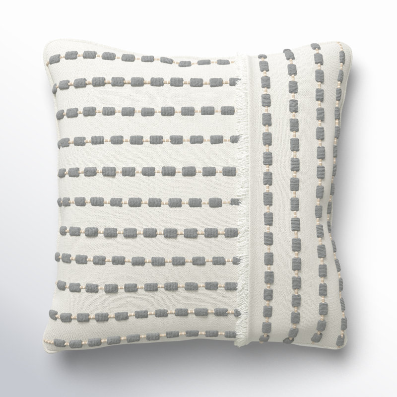 Jaden Square Pillow Cover & Insert, Gray