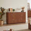 Commode 6 tiroirs au design ondulé, espace de rangement spacieux pour les chambres à coucher et les salons modernes, rangement durable et élégant