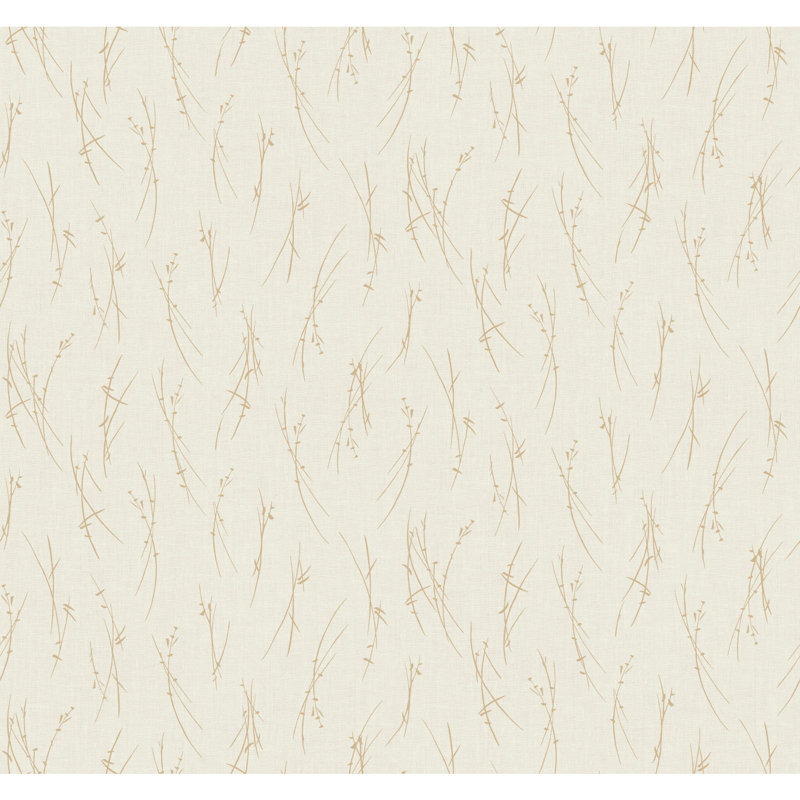 Abstract Metallic Wallpaper Roll, Cream/Gold