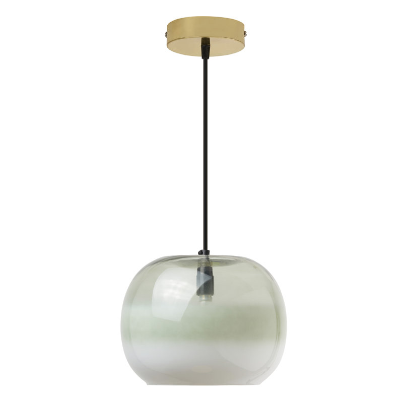 Luminaire suspendu en forme de globe l 9,8 po Danielle Glam, Or, Vert