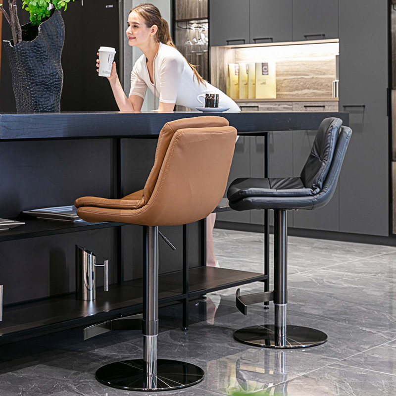 Tabouret de bar pivotant à 360 degrés, Brun