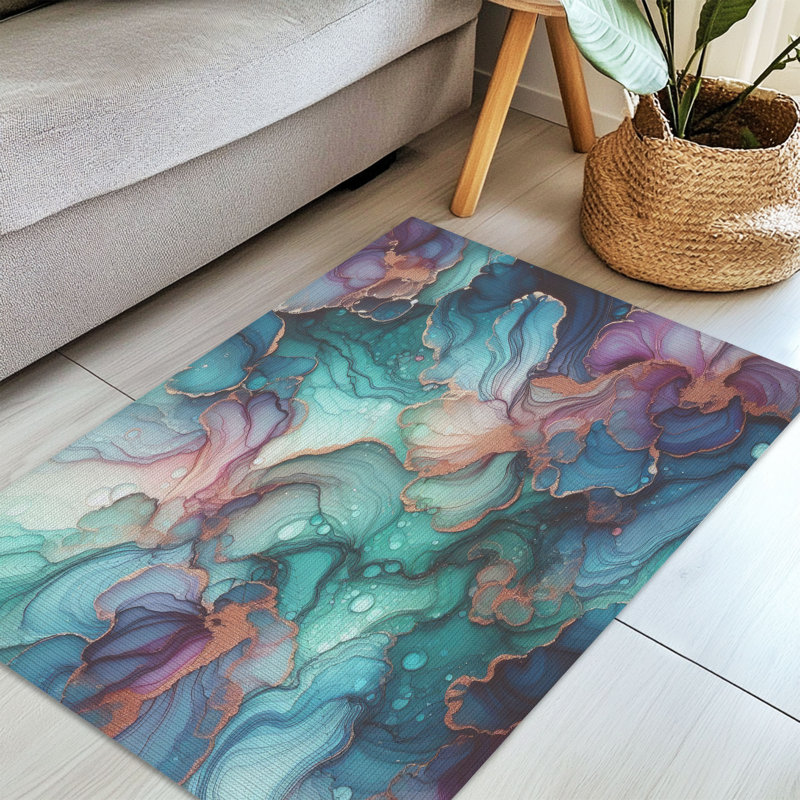 Tapis tressé chatoyant irisé, Rectangulaire 3 pi x 5 pi