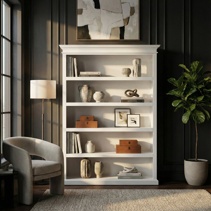 Orson Bookcase 77.17" H x 59.06" W, 5 Shelves( 77.17" H x 59.06" W x 18.9" D)