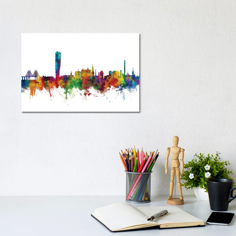 Malmo, Sweden Skyline by Michael Tompsett - Wrapped Canvas Gallery-Wrapped Canvas Giclée, 20.32 cm H x 30.48 cm W