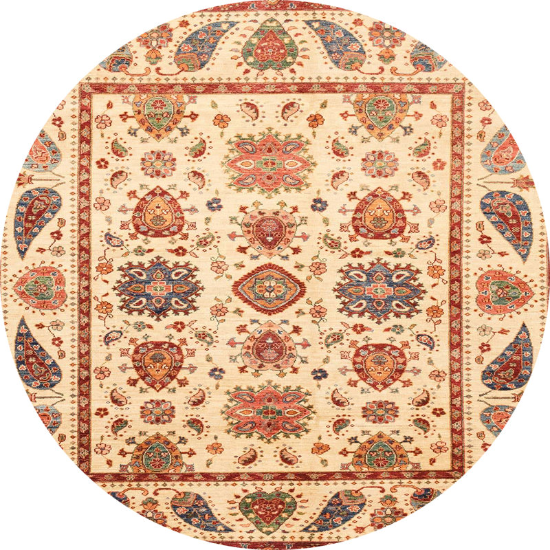 Tapis abstrait moderne et abstrait 3733ABS3745, Rond 5 pi