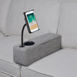 Smart Armrest 6" Wide Adjustable Sofa Armrest with LED Light and Wireless Charge Stand Seamlessly Fit Sectional Sofas