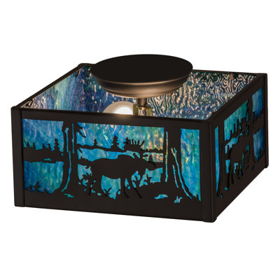Moose At Lake 2 - Light Semi Flush Mount