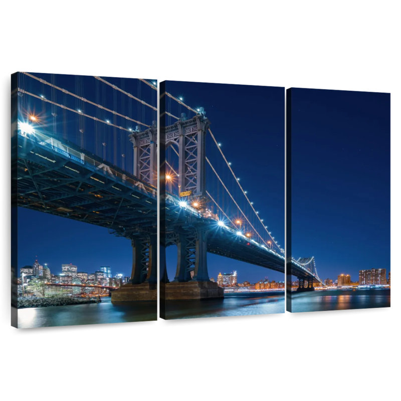 Lilie NYC Bridge At Night, H 20 po x l 33 po