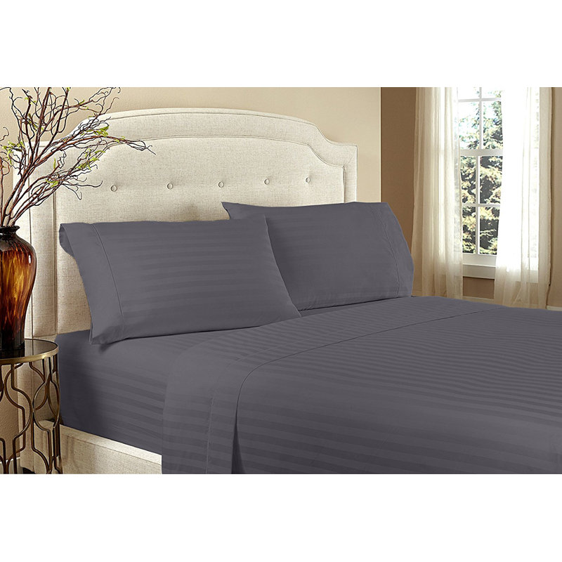 Ensemble de draps en micro-fibre, Gris, Ensemble de draps pour lit simple TG + un drap-hou