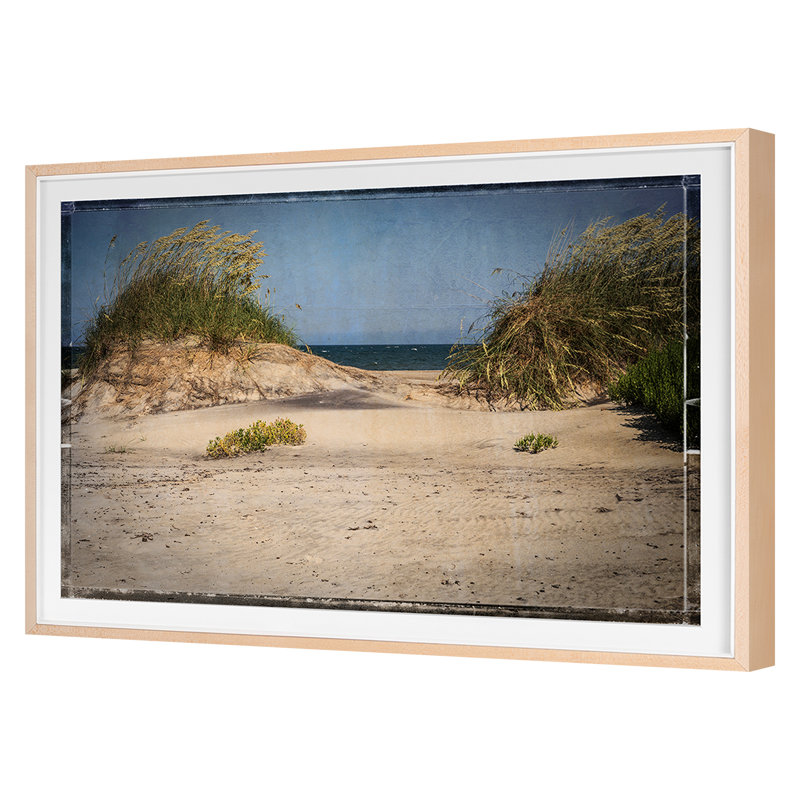 Pea Island Sand Dunes Framed Photographic Print, Maple Single Picture Framed, 18'' H x 25'' W