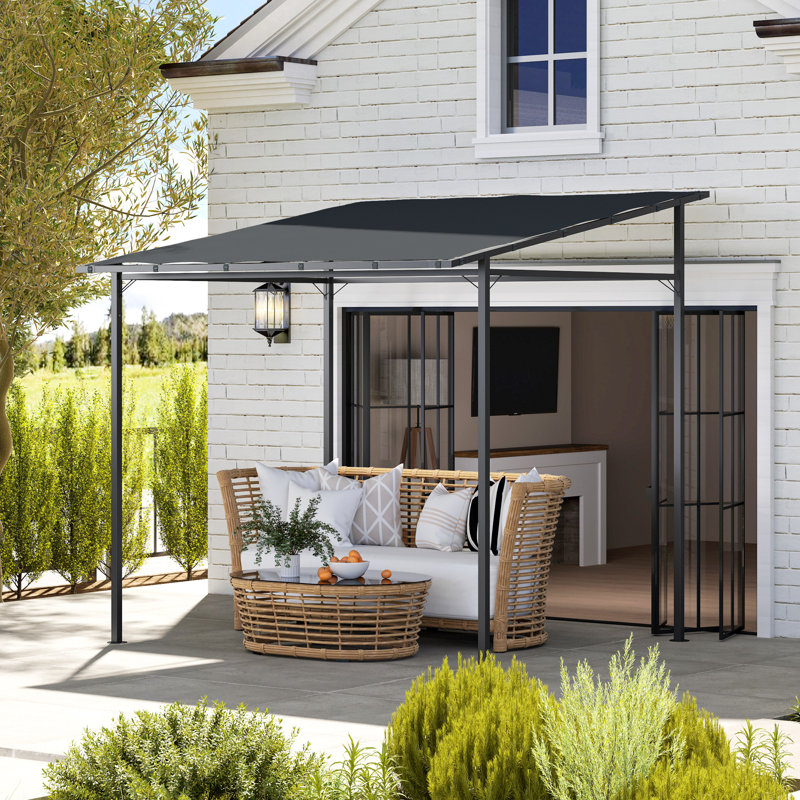 20 Ft. W x 20 Ft. D Metal Soft-top Gazebo, Dark Grey