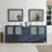 Brescia 84" Double Sink Freestanding Bathroom Vanity with Ceramic Top and Matching Mirrors-62326216