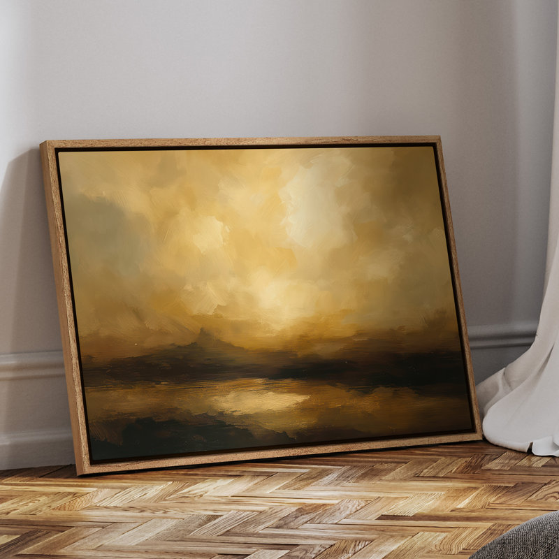 Framed Canvas Wall Art - Vintage Abstract Wall Prints for Bedroom - 24"x36", Natural
