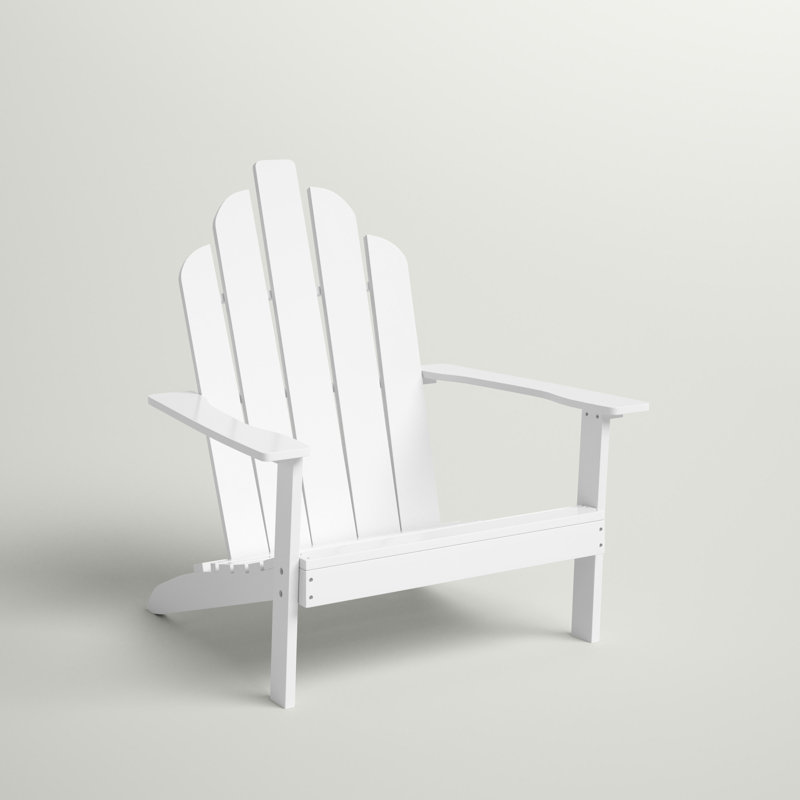 Chaise Adirondack en bois massif Ivania, Blanc
