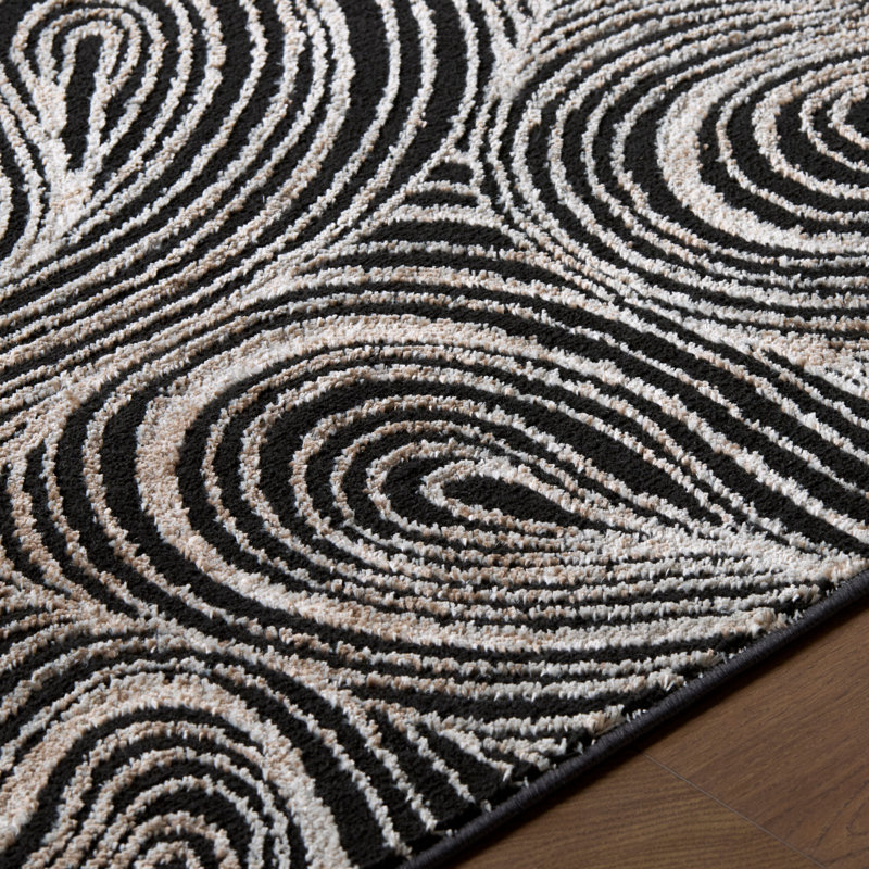 ELLE Decor X Livabliss Grenelle Machine Woven Rug, Rectangle 7'10" x 10', Black