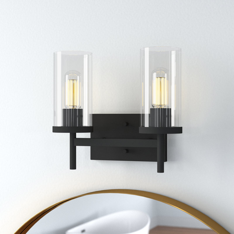 Éclairage pour meuble-lavabo à intensité variable Bertelli, 2, Noir mat