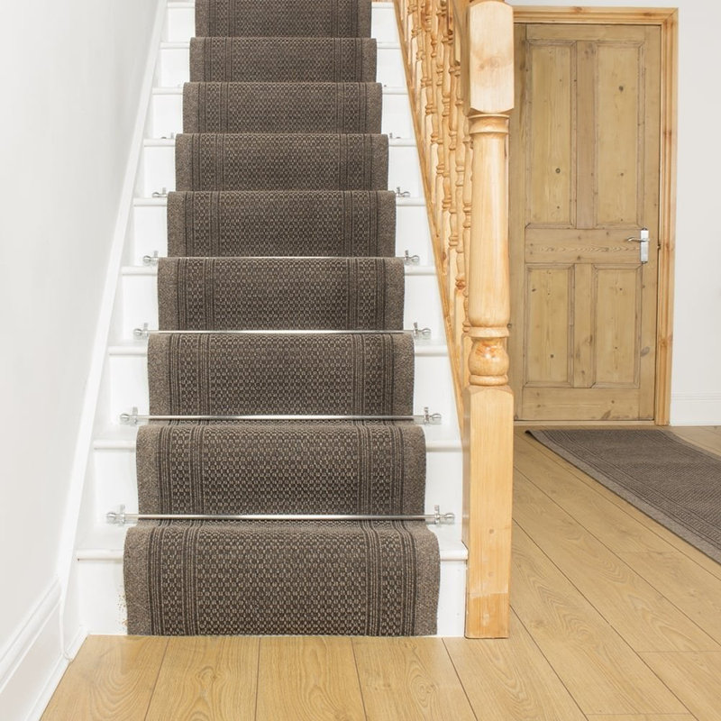 Runner Abe Solid Colour Indoor Area Rug, Runner Brown 80cm x 900cm