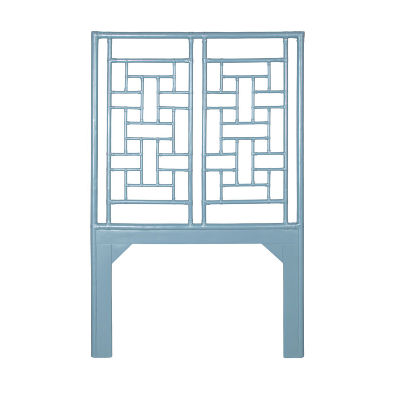Ohana Rattan Open-Frame Headboard, Twin, Pool Blue