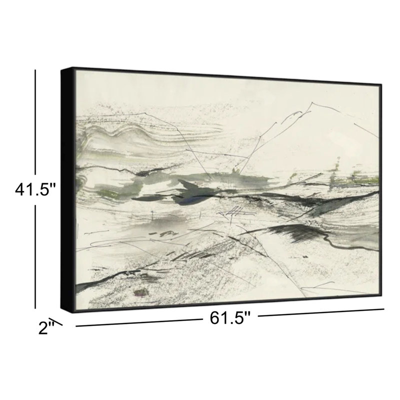 " Green Sketches " by PI Studio, Pas de tapis, Cadre flottant espresso, H 41,5 po x l 61,5 po x P 2 po