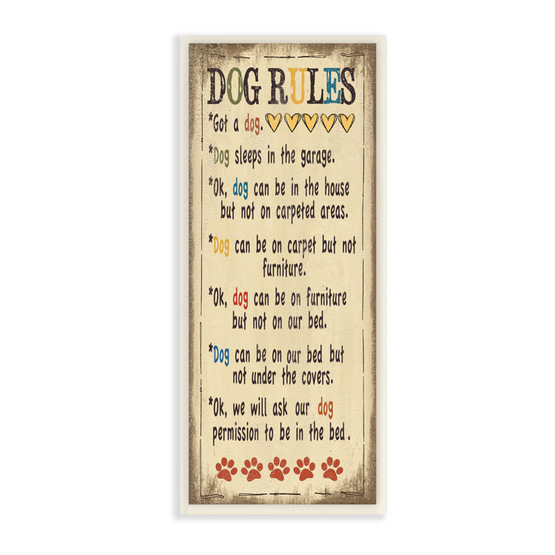 « dog rules couleur typographie »-impression sur art textuel