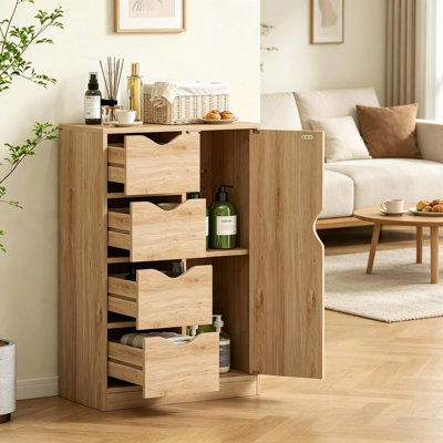 Armoire de rangement élégante à plusieurs compartiments pour espaces compacts