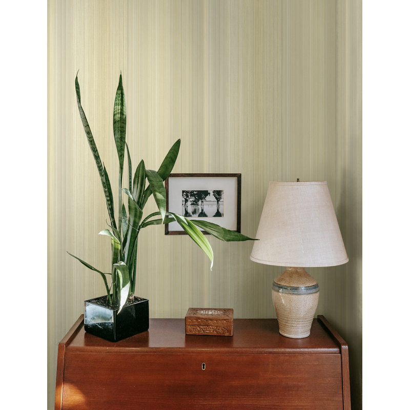Seabrook Designs Metallic Vieno Vertical Texture Unpasted Wallpaper, Sand