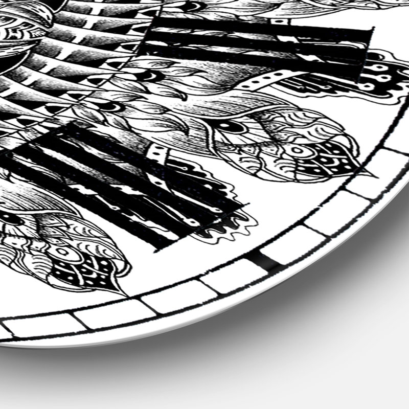 Mandala - grande horloge murale traditionnelle, Moyen