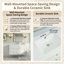 Meuble-lavabo mural de 36 po en panneau de fibres à densité moyenne fixé au mur blanc en céramique brillant intégré avec tiroirs et lavabo simple en céramique à 3 trous-130833214