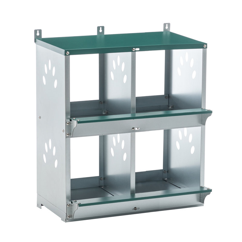 4 Compartment Chicken Nesting Boxes, Metal Nesting Boxes Wall Mount Chicken Egg Laying Box For Different Chicken Breeds