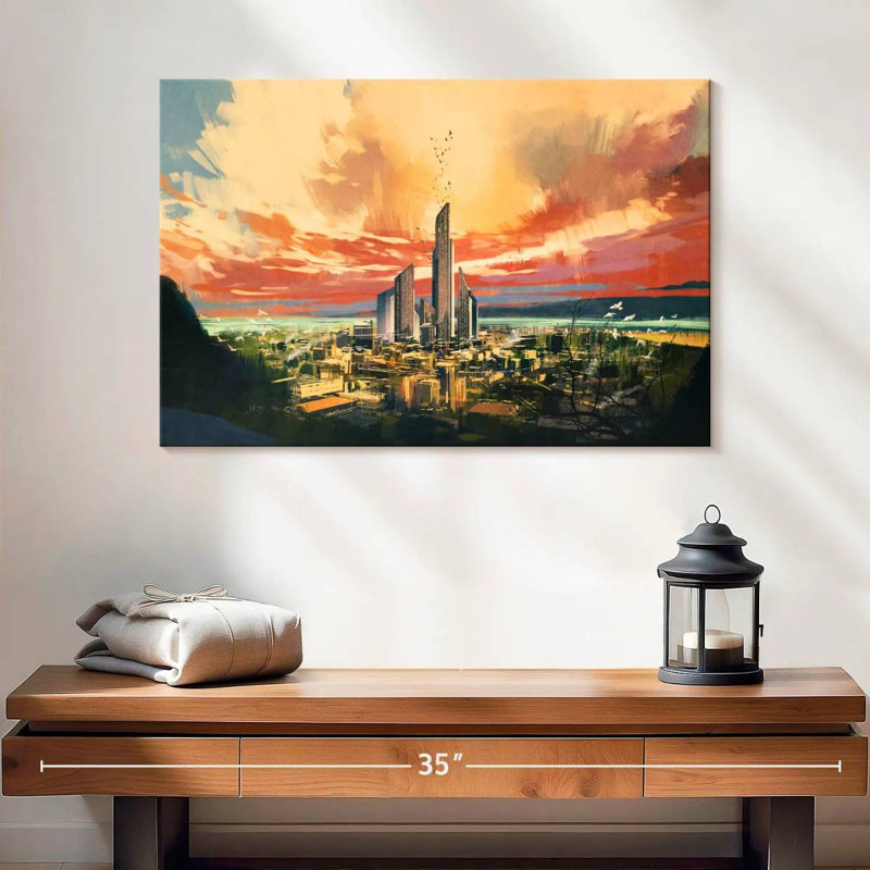 Future City, 16" H x 24" W